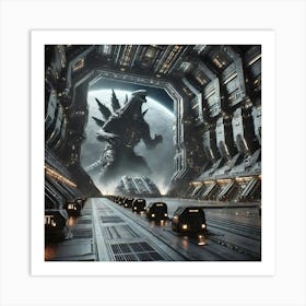 Lunar Colossus Kaiju Deployment Bay Converted Art Print