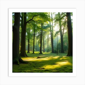 Sunrise In The Forest 1 Art Print