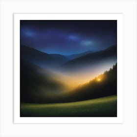 Landscape At Night Art Print