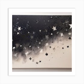 Black And White Stars Art Print