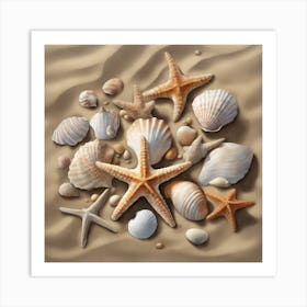 Starfish On Sand Art Print