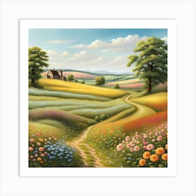 Rolling Hills and Fields Art Print