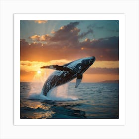 Humpback Whale Jumping 6 Art Print