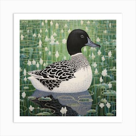 Ohara Koson Inspired Bird Painting Duck 4 Square Art Print