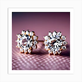 Diamond Stud Earrings Art Print