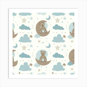 Teddy Bear Baby Boy (2) Art Print