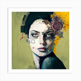 'The Girl With Roses' Art Print