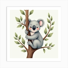 Koala Bear In Tree Art Print