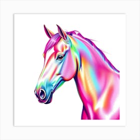 Rainbow Color Translucent Horse Head Art Print