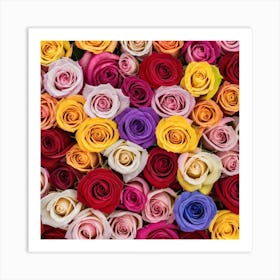 Colorful Roses Background 34 Art Print