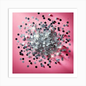 Silver Confetti Art Print