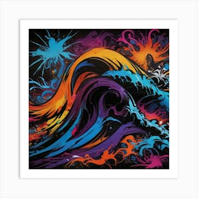 Abstract Wave Painting 1 Art Print