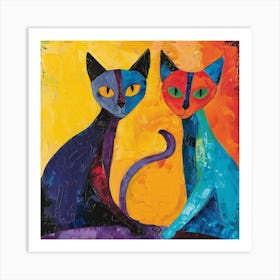 Kisha2849 Burmese Cats Colorful Picasso Style No Negative Space 7da02692 8f1a 41da Bffc 9a53dd0ee503 Art Print