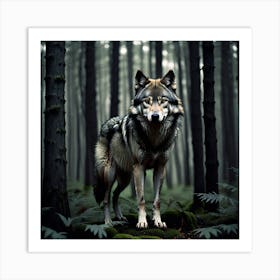 Wolf In The Forest 56 Art Print