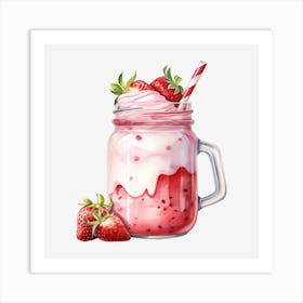 Strawberry Milkshake 23 Art Print