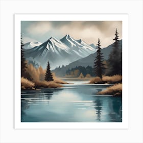 Mountain Landscape Painting Art Print