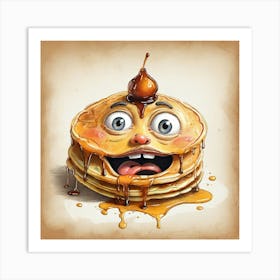 Cartoon Pancakes Art Print