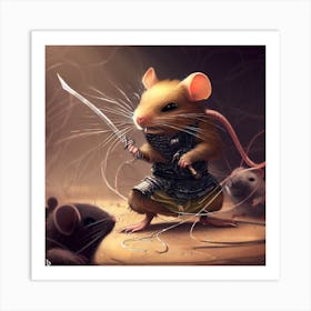 Samurai Mouse Art Print