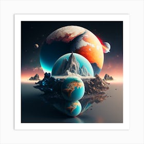 Planets In Space 7 Art Print