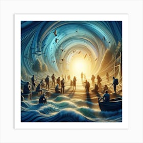 Wave Of People Art Print