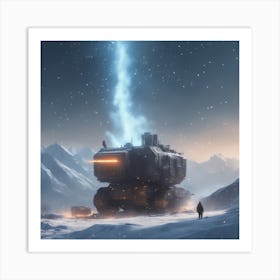 Spaceship In The Snow 1 Art Print