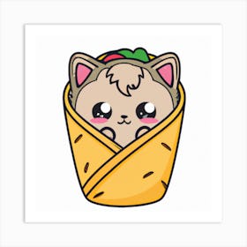 Kawaii Taco Art Print