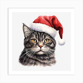 Santa Claus Cat 17 Art Print