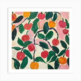 Summer Cherries Painting Matisse Style 7 Art Print