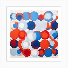 Red Blue White Circles Art 1 Art Print