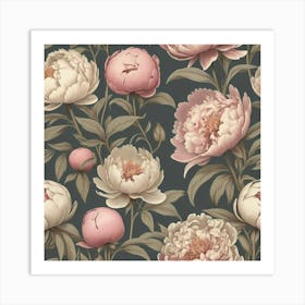 Peonies Wallpaper Art Print