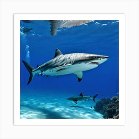 Sharks In The Ocean Art Print