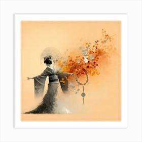 Geisha Creative Illustration Artwork 18 Art Print