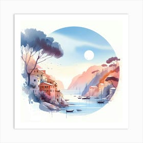 Watercolor Landscape Painting 24 Art Print