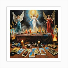 Angels And Tarot Cards Art Print