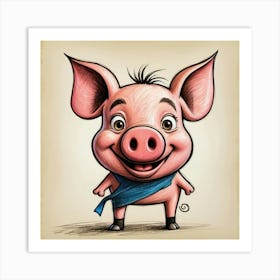 Cartoon Pig 2 Art Print