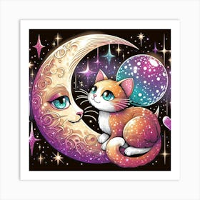 Feline Cat Creative Artwork Illustration 164 Art Print