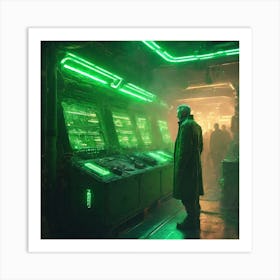 Man In A Futuristic Setting Art Print