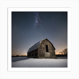 Barn At Night 1 Art Print