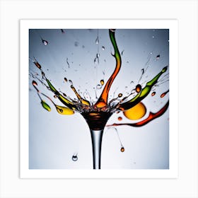 Splashing Liquid Art Print