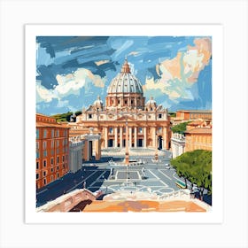 A Vatican City In Rome Expressive Strokes Illust 1719920685 2 Art Print