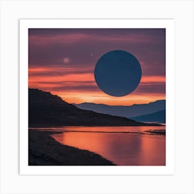 Sunset Over The Lake Art Print