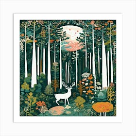 Deer In The Forest 5 Art Print