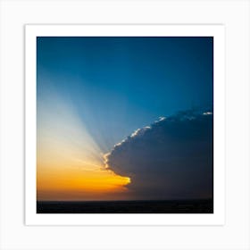 A Serene Tranquil Documentation Of Nature Capturing The Splendor Of Day Turning Into Dusk The Sky Art Print