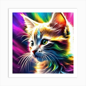 Colorful Cat 2 Art Print