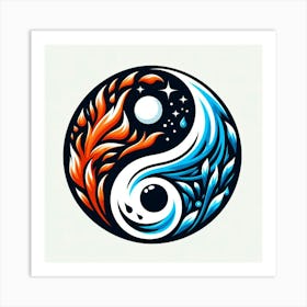 Yin Yang Fire & Water Art Print