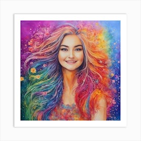 Alyssa Rainbow Girl 2 Art Print