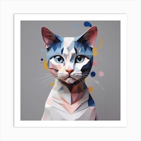 Low Poly Cat Art Print