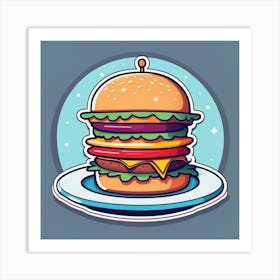 Burger On A Plate 139 Art Print