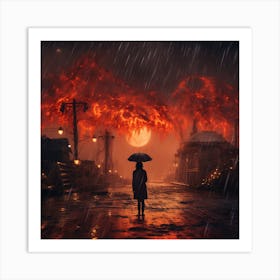 Fire and rain Art Print