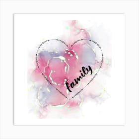 family word whit watercolor Art Print